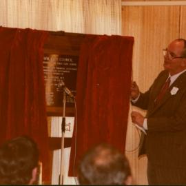 John Armitage unveils the plaque at official opening of the Willmot Neighbourhood and Nan Moran Child Care Centre