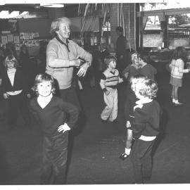 Margaret Walker,  dance instructor with children