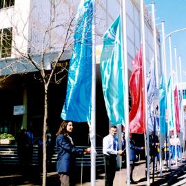 Raising Olympic Banners
