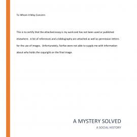 A mystery solved: A social history, 2018