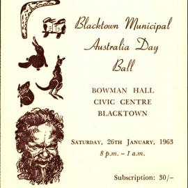 Australia Day Ball invitation, 1963