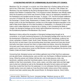 A Fascinating History of a Remarkable Blacktown City Council, 2015