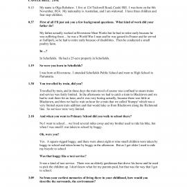 Transcript of Oral History with Olga Ellis Robshaw (nee Davis)