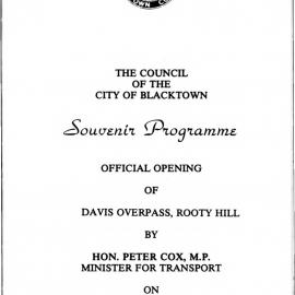 Davis Overpass, Rooty Hill - Official opening