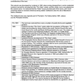 Oakhurst suburb timeline