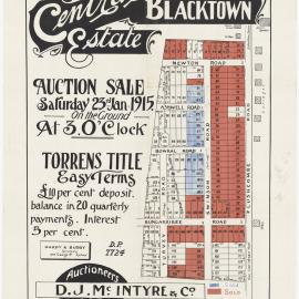 Central Blacktown Estate, Blacktown, 1915
